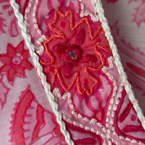 PINK Bella Tu Boho Maxi Tunic with Embroidered Beading- - Picture 4 of 4